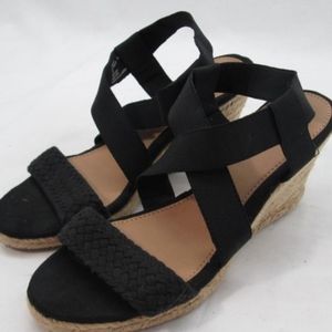 G.H. Bass & Co Remington Black Wedge Sandals